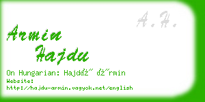 armin hajdu business card